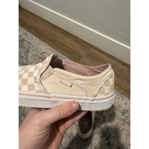 Vans Women's Size 9 Pink Checkerboard Classic Slip-On Shoe Canvas Skater Sneaker - Picture 5 of 7